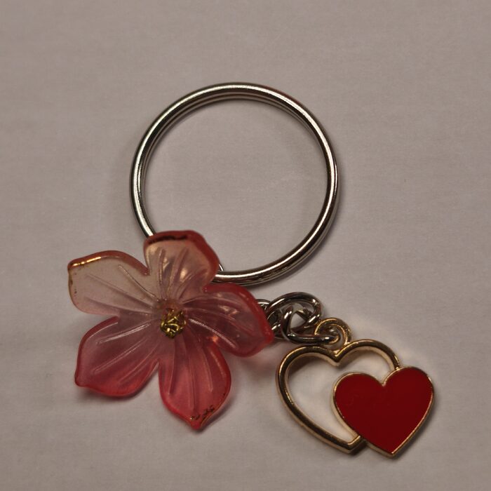 Pink Flower with 2 hearts