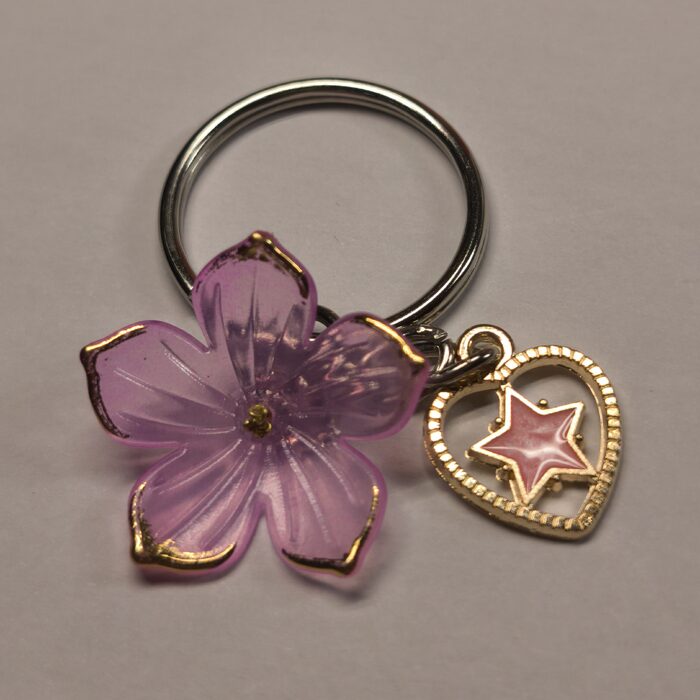 Pink Flower with Star inside a Heart