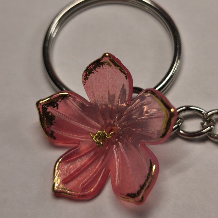 Red Flower with Red Heart Lock Shape